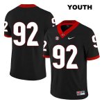 Youth Georgia Bulldogs NCAA #92 Justin Young Nike Stitched Black Legend Authentic No Name College Football Jersey QCN1754GB